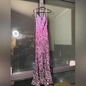 NWT Jovani Pink Purple and Black Sequins Maxi Gown - Prom Dress Floor Length